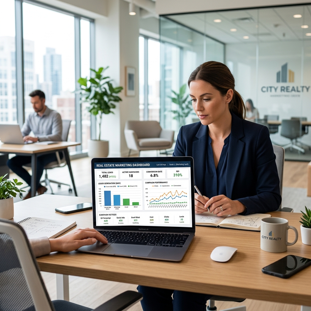 Real Estate digital marketing and lead conversion tracking dashboards