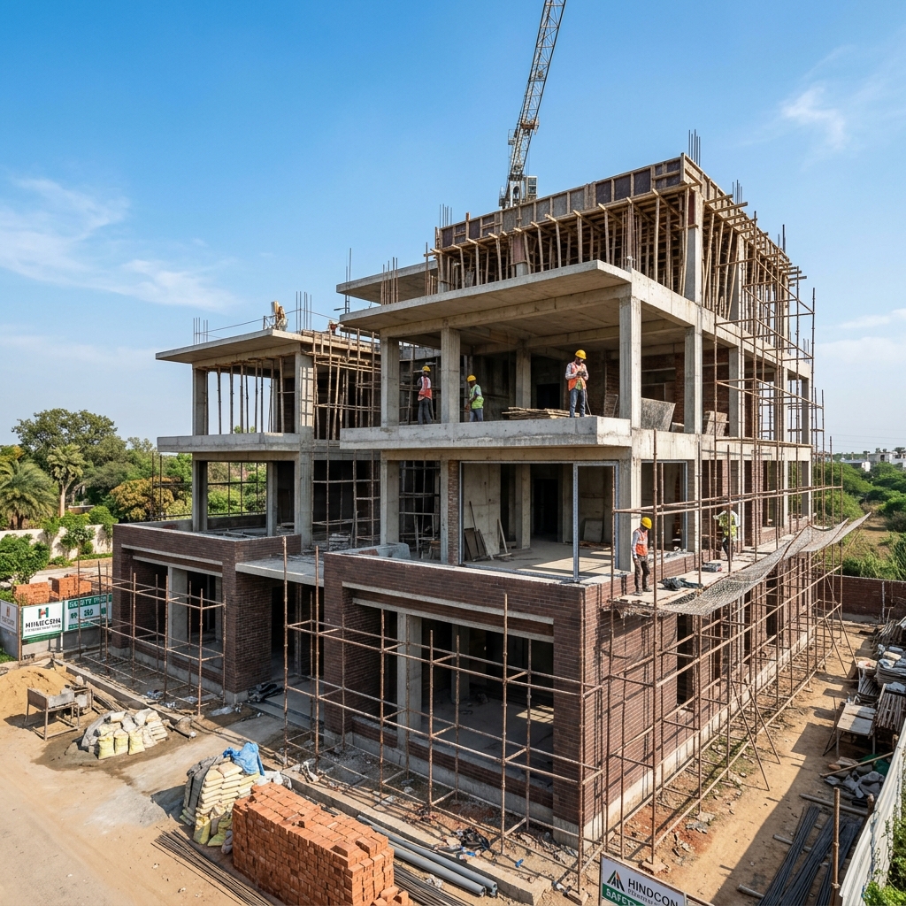 Turnkey building construction site in Nellore